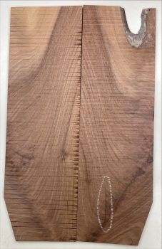 Preview: Top Nussbaum, europ., strukturiert 2-tlg. 8mm Einzelstück #107